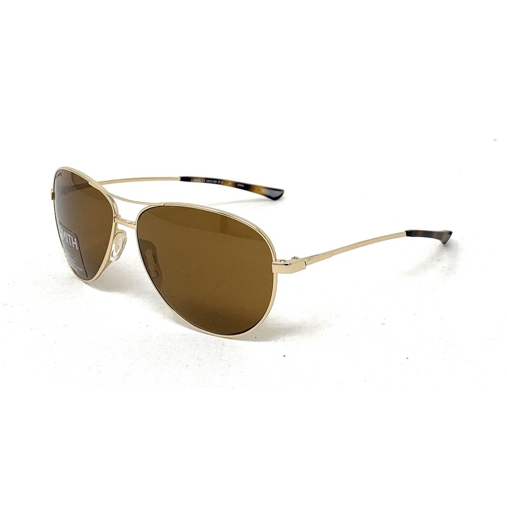 SMITH Pilot Unisex Sunglasses Langley Gold J5G Polarized Brown CHROMAPOP 60mm